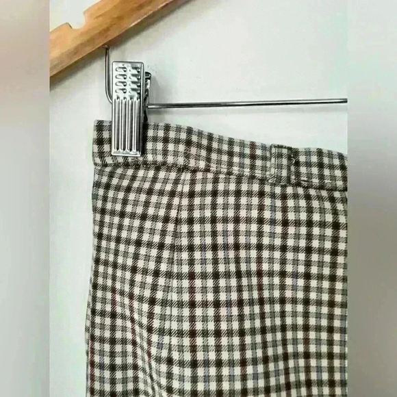 Vintage Marks and Spencer Tan Plaid Pencil Skirt Preppy Prep Old Money Small - Picture 3 of 12